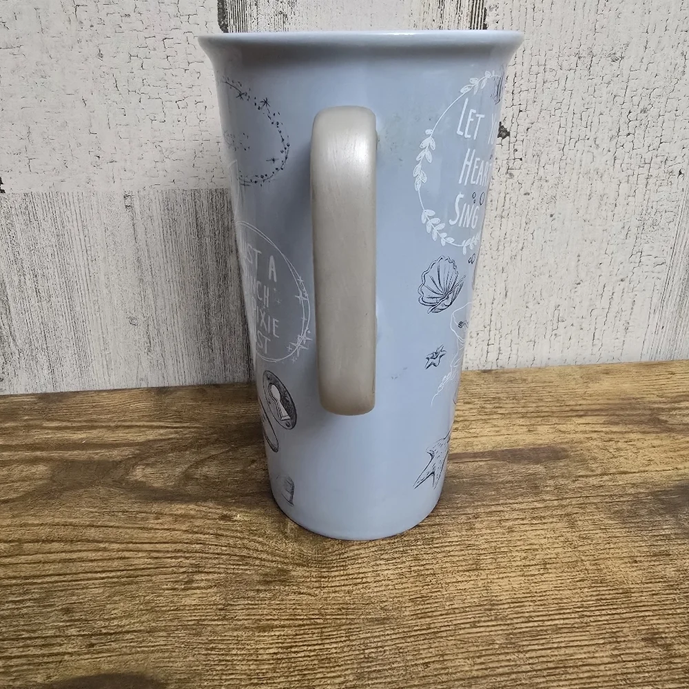 Disney Gray And Light Blue Ceramic Cup with Inspirational Design